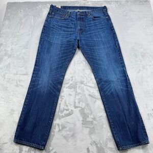 J Crew 1040 Jeans Mens 36x32 (36x30) Blue Stretch Preppy Slightly Tapered Denim